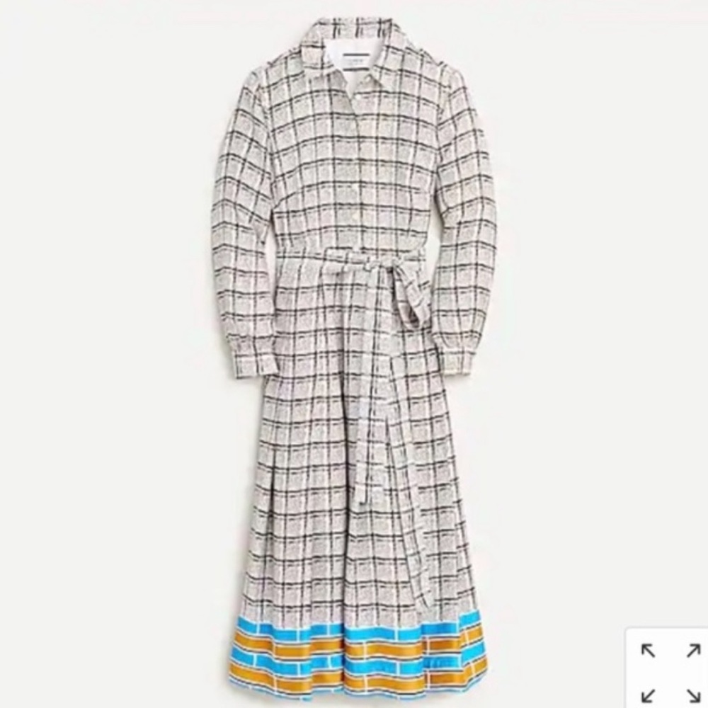 J. Crew Plaid Dress with Blue and Yellow Accents